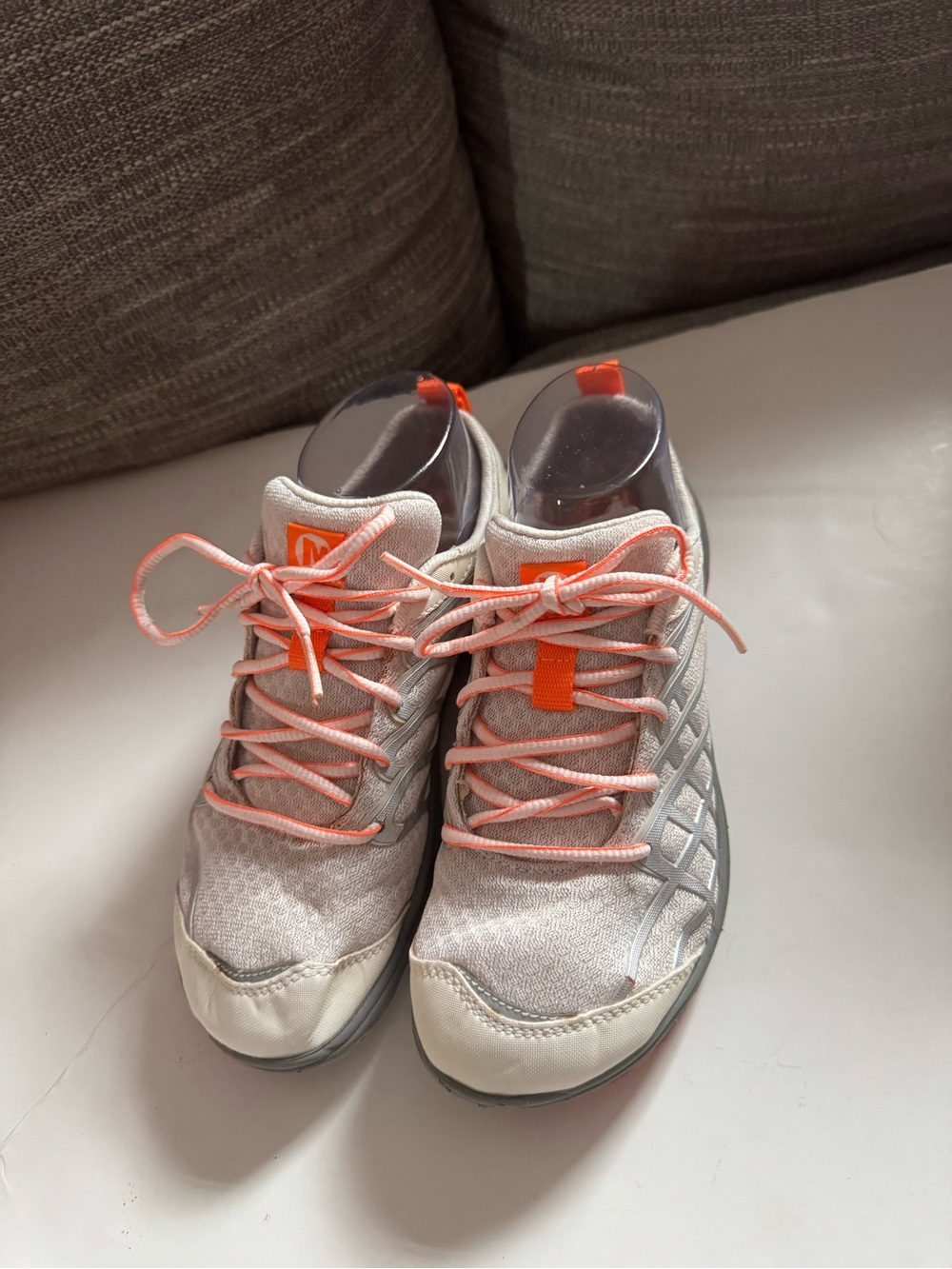 Merrell Light Gray Sneakers with Coral Accents